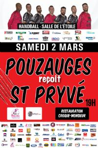 N3M Pouzauges reçoit St Pryvé. Le samedi 2 mars 2019 à Pouzauges`. Vendee.  19H00